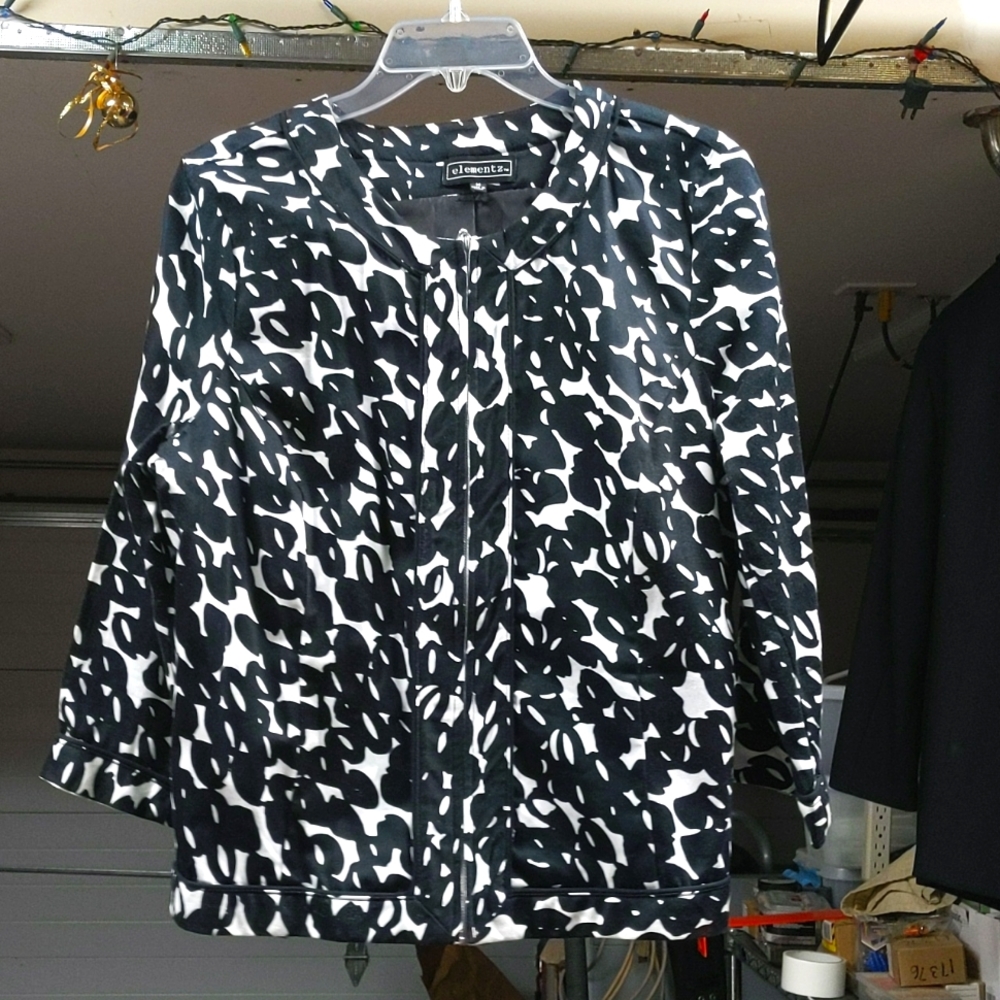 Size medium black and white jacket